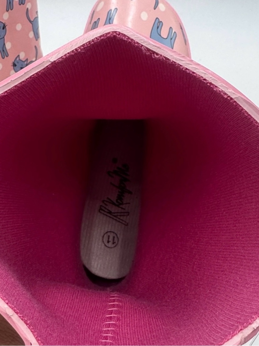 NWT Pink Kids Cat Rain Boots Size 11 - Picture 7 of 8